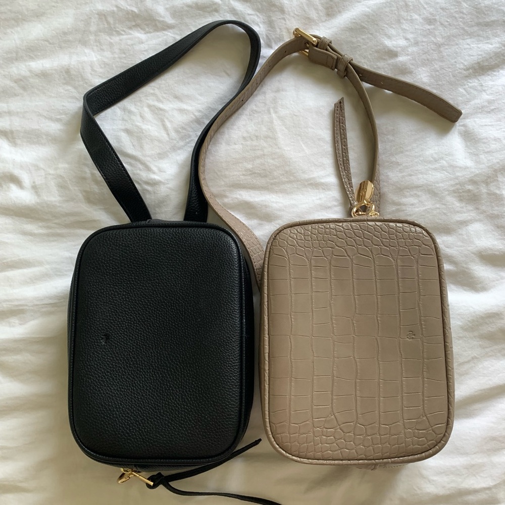 Ela Handbags - Belt Bags in Black & Pebble